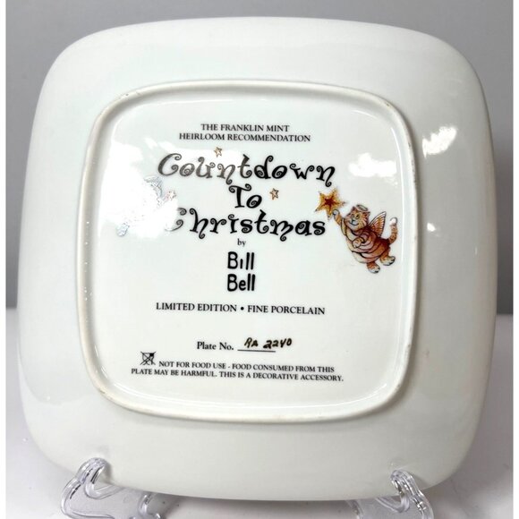 Franklin Mint Limited Edition Bill Bell Countdown To Christmas Plate - Picture 4 of 5